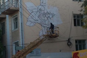В Астрахани «орудует» уличный художник