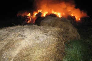 В Астраханской области непотушенный окурок уничтожил тюки сена и хозпостройку
