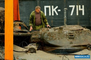 В Волгограде изучают оружие, найденное  на затонувшем во время Сталинградской битвы судне