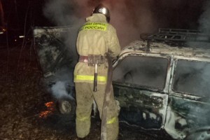 В Астраханской области сгорел автомобиль