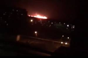 Крупный пожар в Астрахани попал на видео