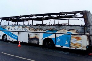 У «Астрахань 24» появились фото и видео сгоревшего рейсового автобуса