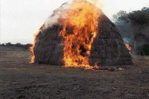 В Астраханской области из-за шалости детей загорелось сено