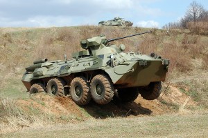 В Астраханскую область доставили более 30 бронетранспортёров БТР-82А