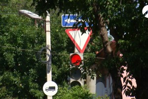 Астраханцы рискуют получить штраф из-за дорожных знаков, спрятанных в листве деревьев