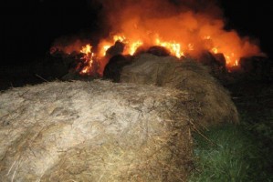 В Астраханской области горели трактор, сено и хозпостройки