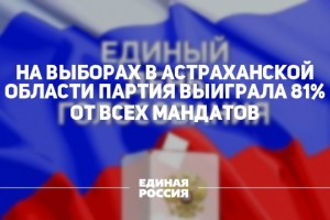 На выборах в Астраханской области «Единая Россия» выиграла 81% всех мандатов