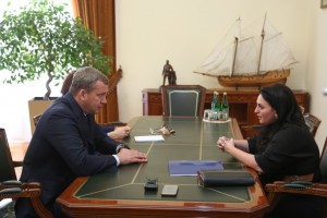 Врио губернатора Астраханской области Сергей Морозов встретился с главой Астрахани