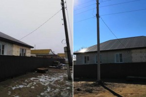 В посёлке Володарский Астраханской области заменили аварийную опору ЛЭП